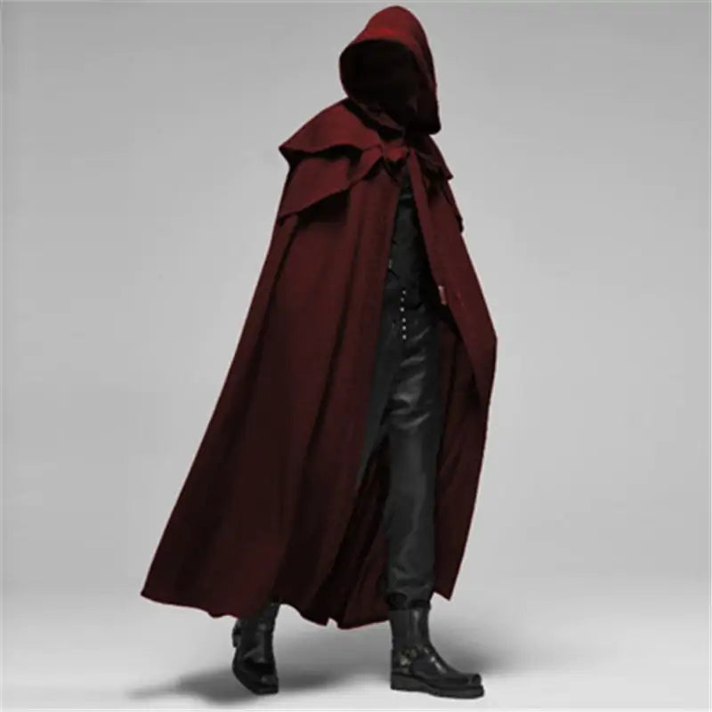 Loose Hooded Men Cloak