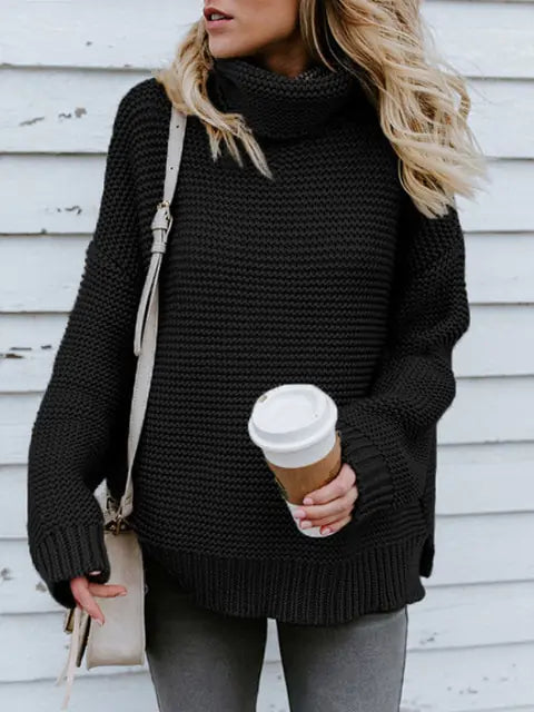 Warm Knitted Turtleneck Sweater Women