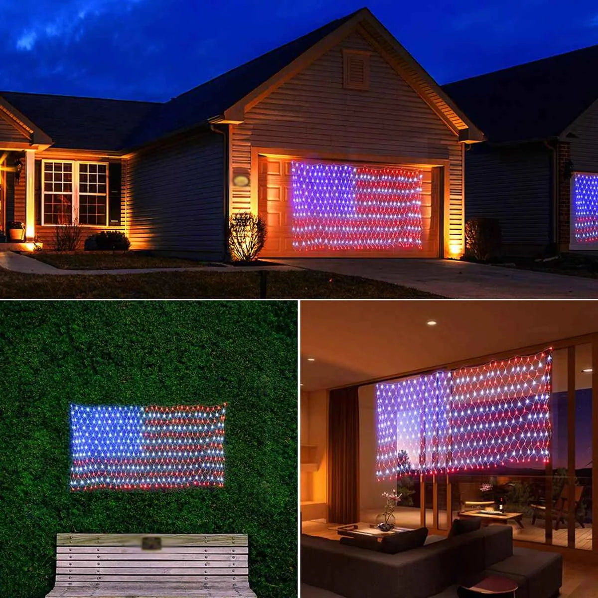 American Flag LED String Lights